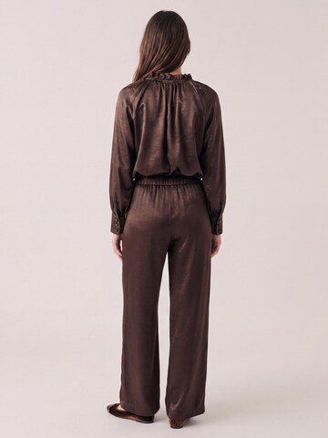Honnête Atelier Wide leg Broek 'Nina trousers' in Bruin