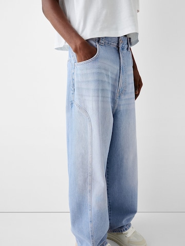 Wide Leg Jean Bershka en bleu