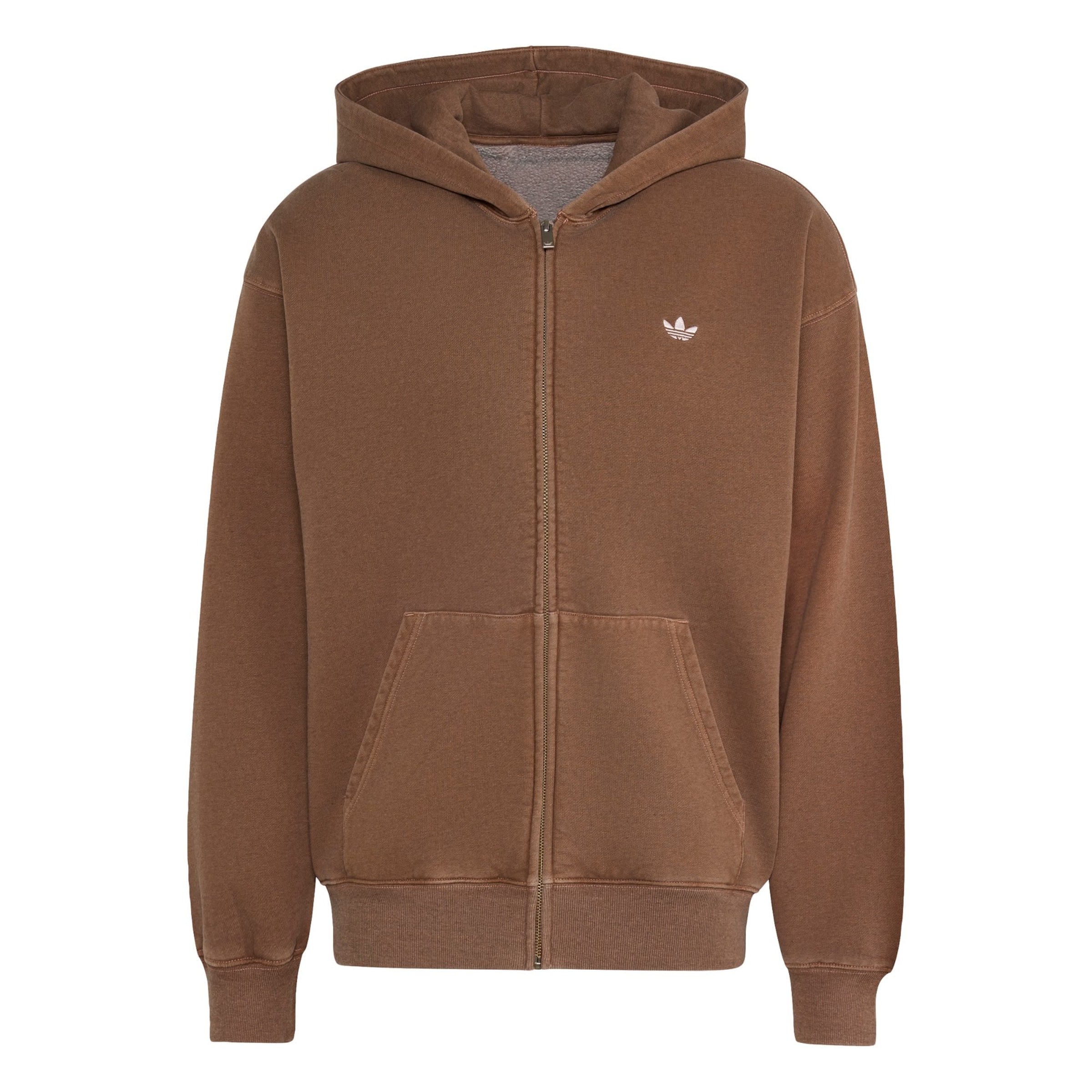 ADIDAS ORIGINALS - Sudadera con cremallera 'Trefoil Essentials' en marrón: frente