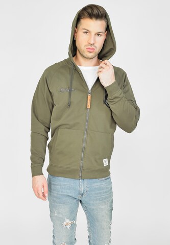TOP GUN Sweatvest ' ' in Groen: voorkant