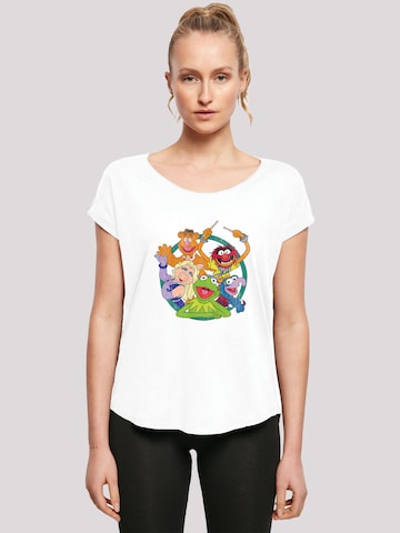 F4NT4STIC Shirt 'Muppets Group Circle' in Wit: voorkant