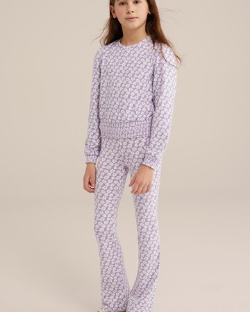 WE Fashion Flared Leggings in Lila