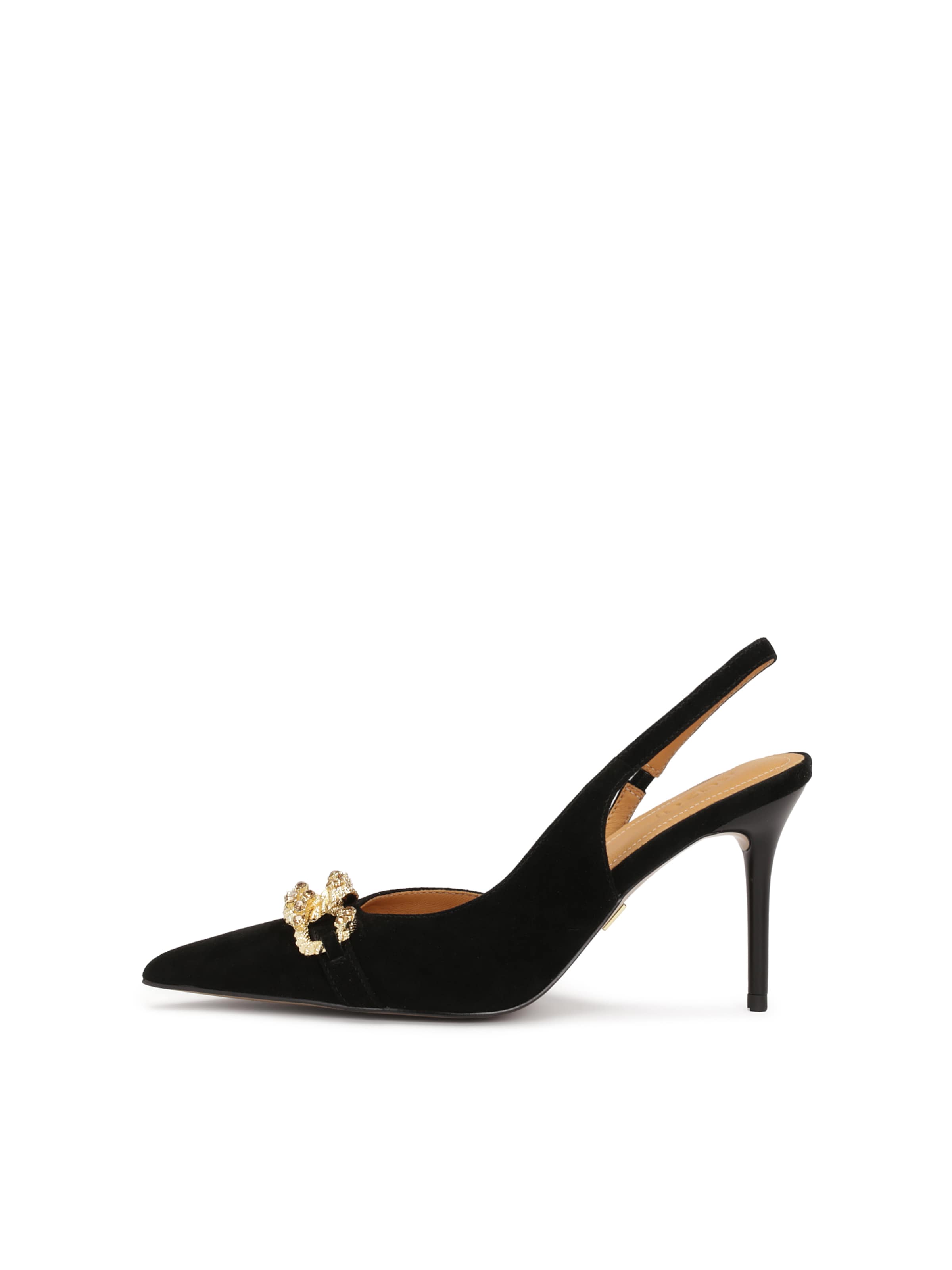 Kazar Slingback pumps i guld / svart, Produktvy