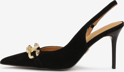 Kazar Дамски обувки на ток с отворена пета в злато / черно, Преглед на продукта