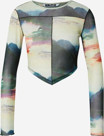 NEON & NYLON - Camiseta 'NEOLANDSCAPE' en blanco: frente