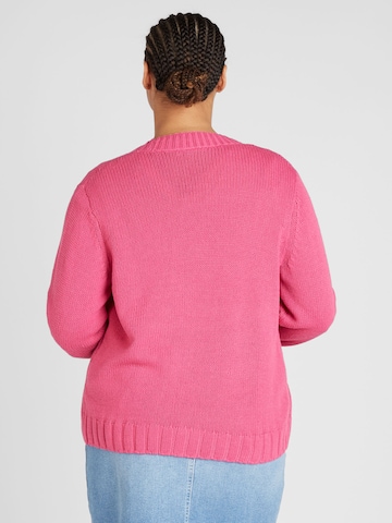 ONLY Carmakoma Strickjacke 'MILLE' in Pink