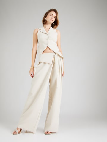 millane Wide leg Pleat-Front Pants in Beige