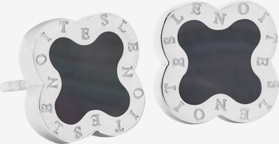 Lenoites Ohrhänger 'Four-leaf Clover Mini 5' in schwarz / silber, Produktansicht