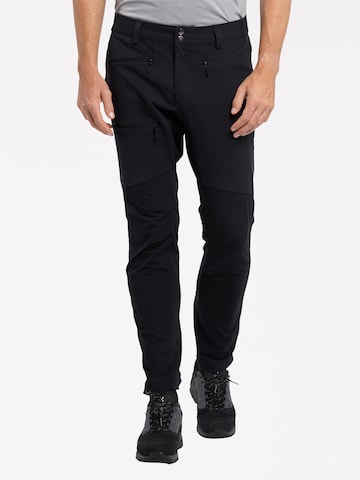 Haglöfs Slim fit Outdoor Pants 'Rugged Flex' in Black: front