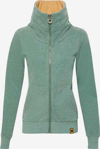 Fli Papigu Zip-Up Hoodie 'Beast Mode' in Green: front