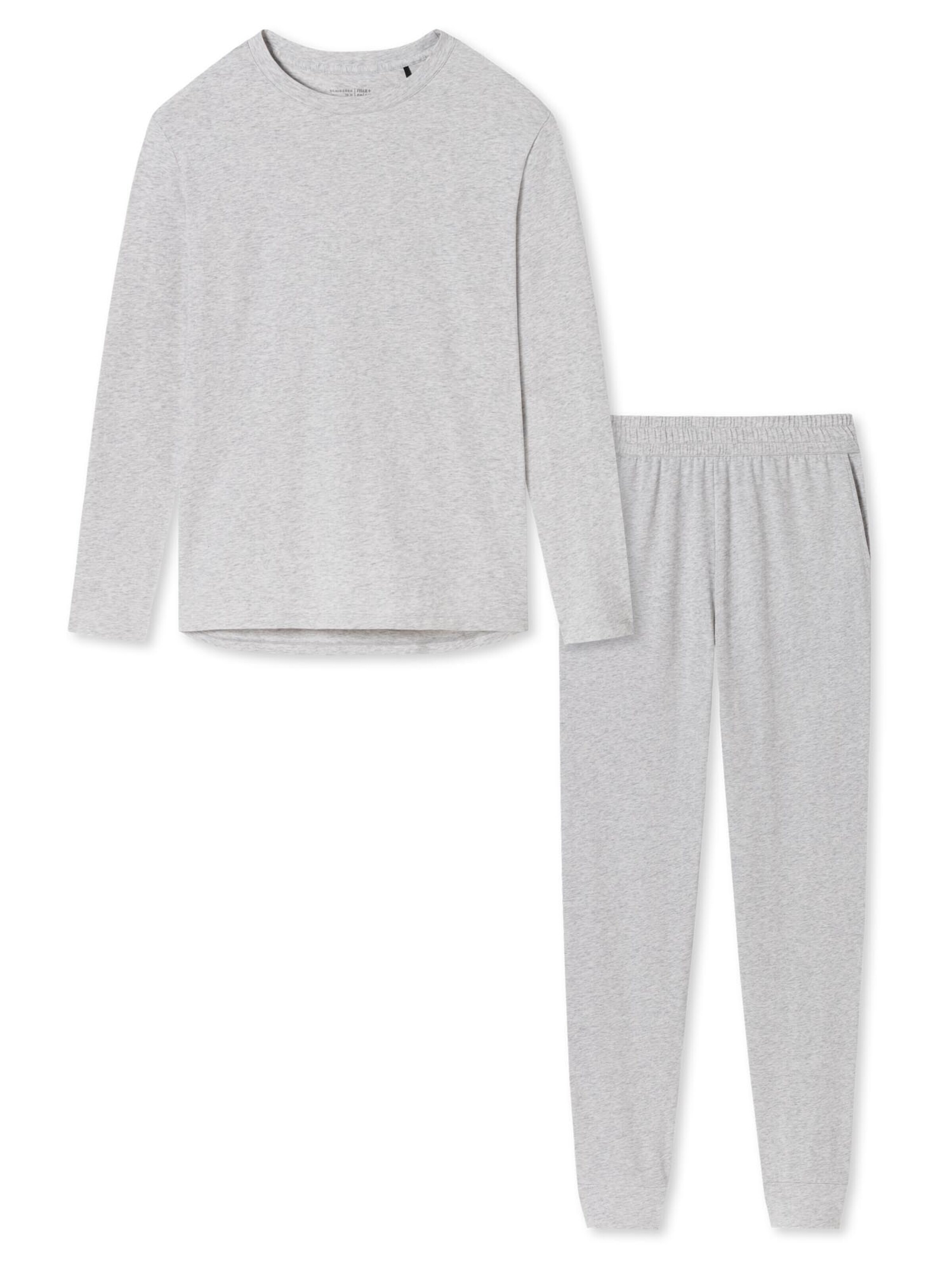 SCHIESSER Pajama 'Cotton' in Grey: front
