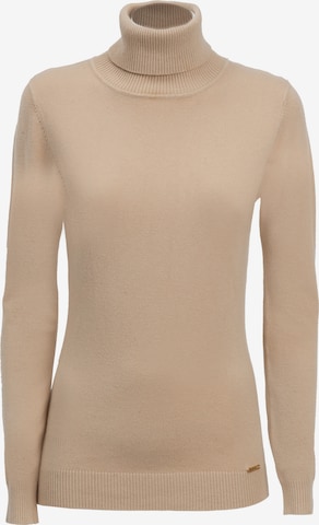 Pullover di Influencer in beige: frontale