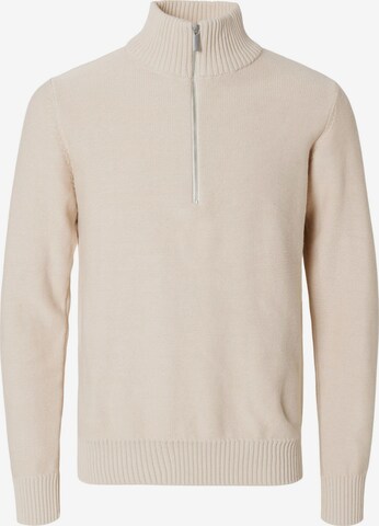 Pull-over SELECTED HOMME en beige : devant