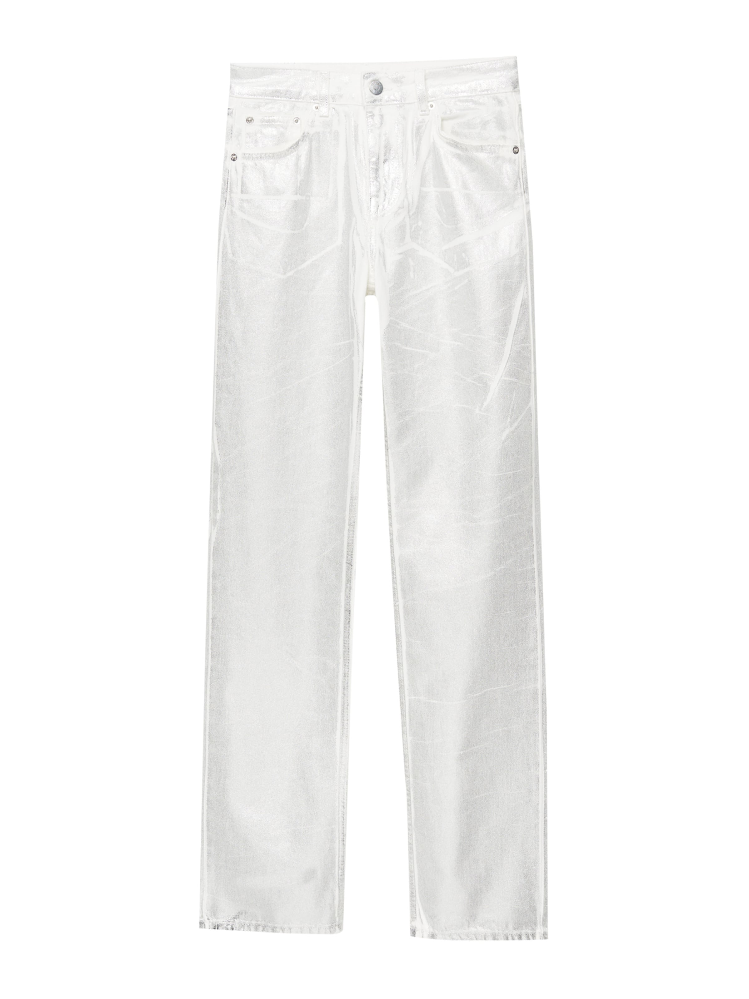 Pull&Bear Štandardný strih Džínsy - Strieborná: predná strana