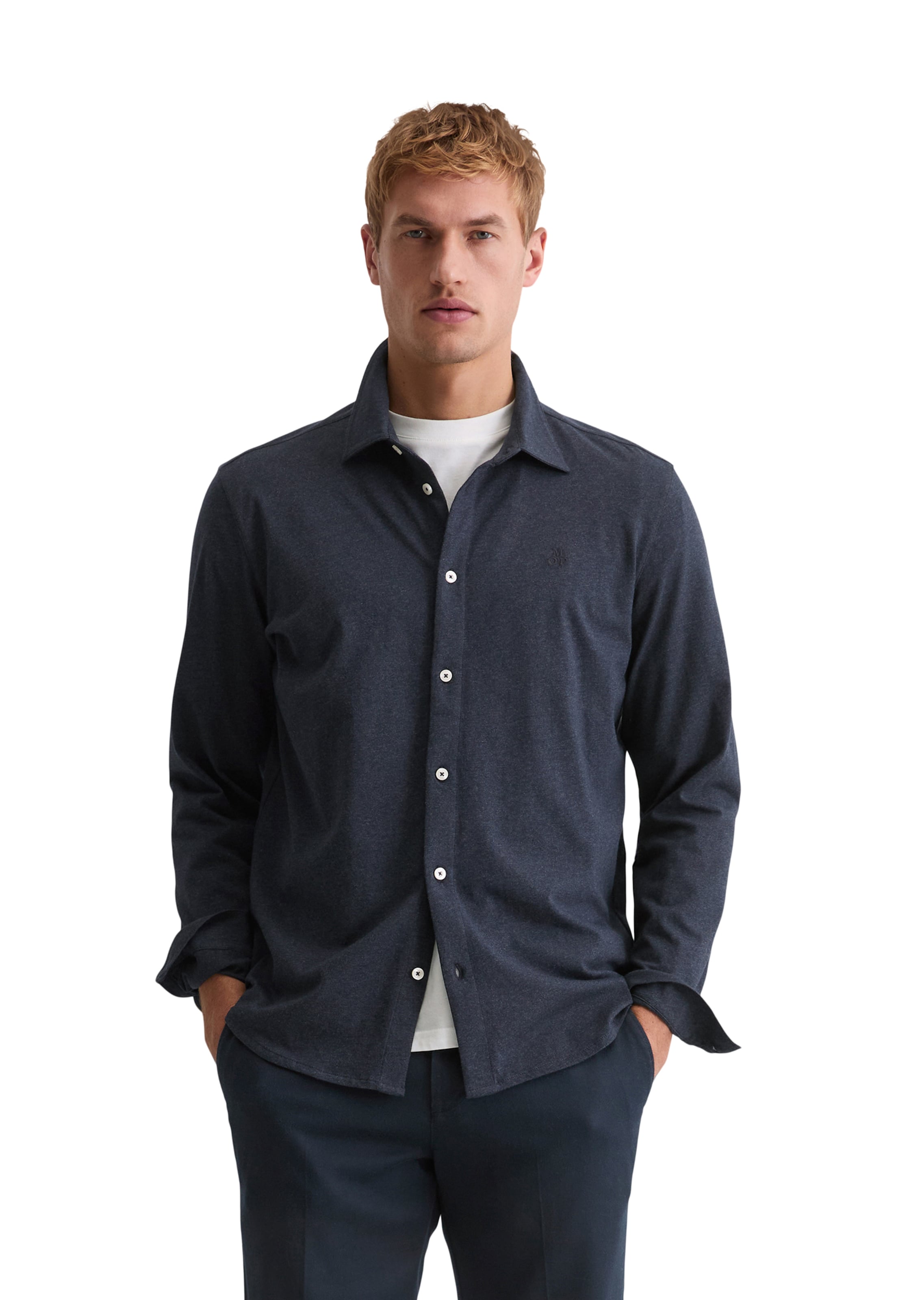 Marc O'Polo Regular fit Button Up Shirt in Blue: front