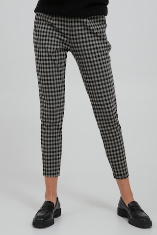 ICHI Slim fit Pants 'IHKATE CHECKY PA2' in Grey: front