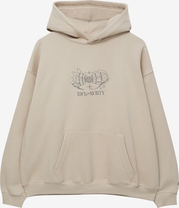 Pull&Bear Sweatshirt in Beige: front