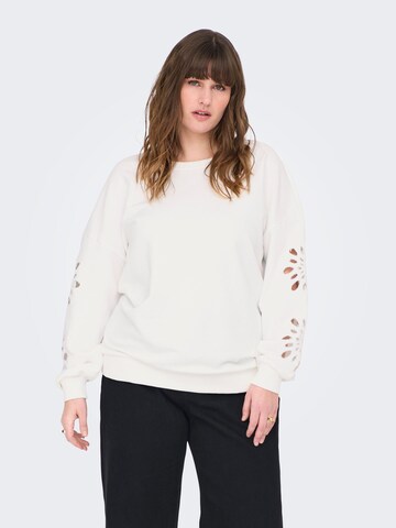 ONLY Carmakoma Sweatshirt 'WINNIE' in Wit: voorkant