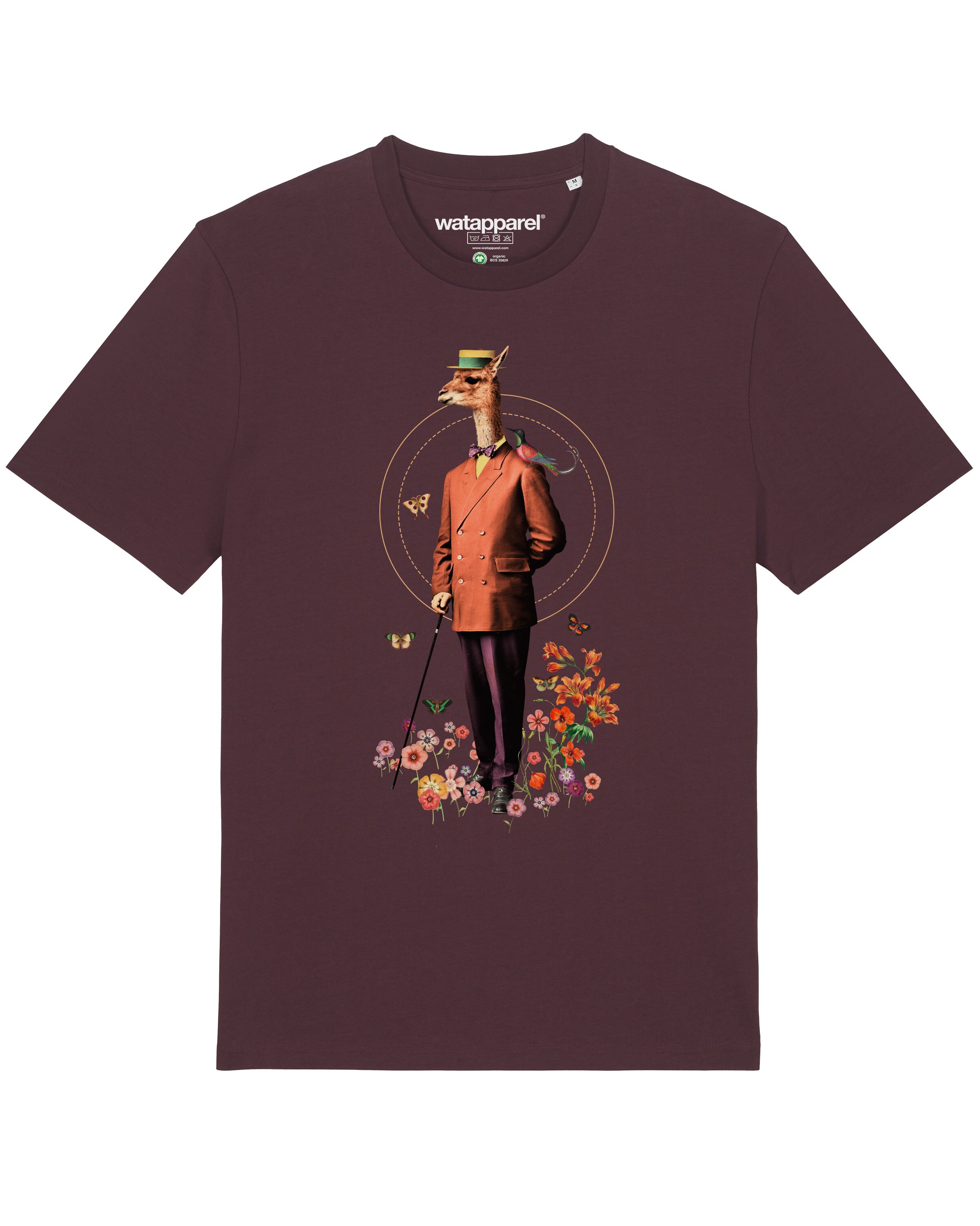 T-Shirt ' Fancy Llama ' Watapparel en marron : devant