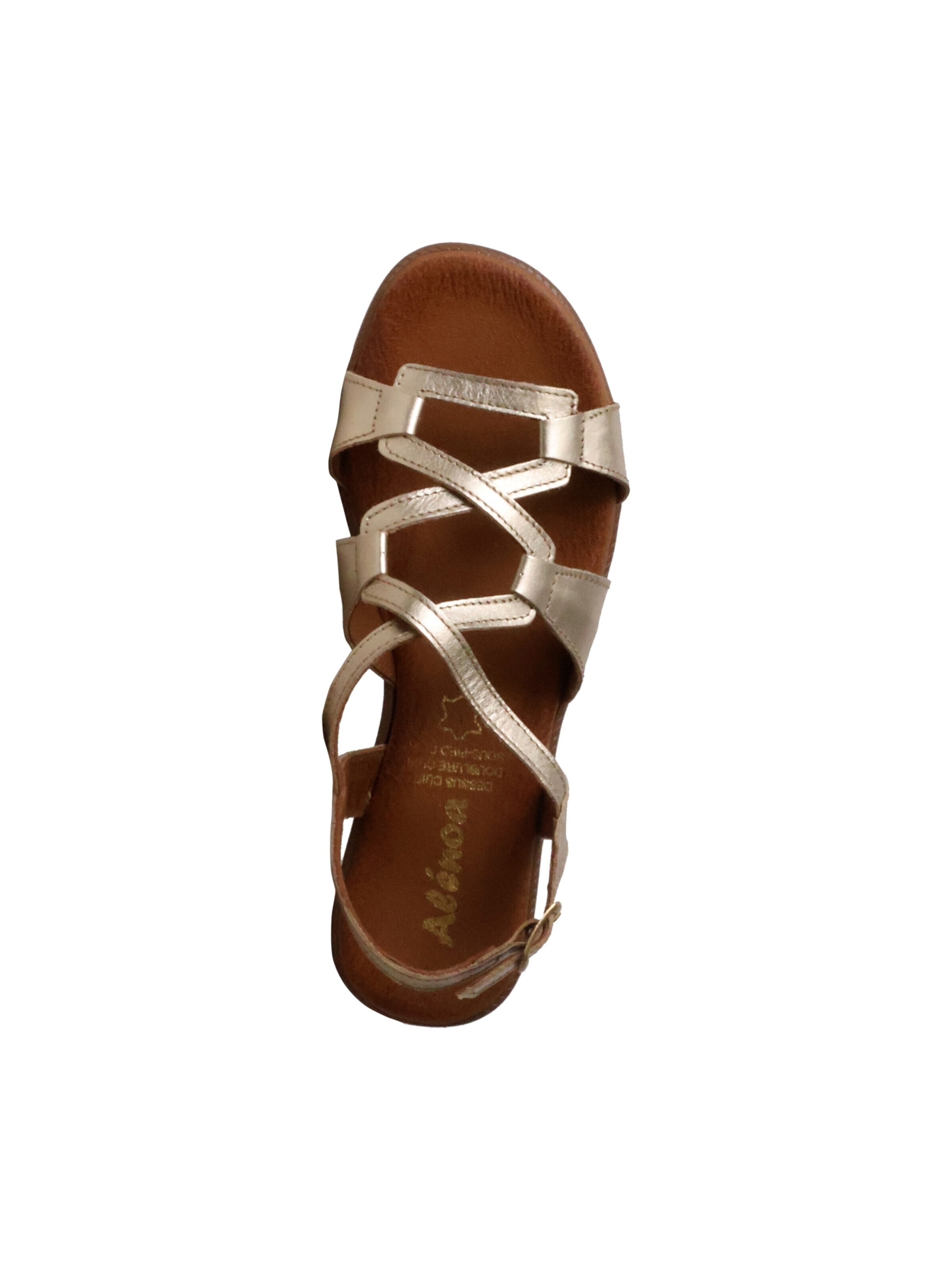 The Divine Factory Sandals 'Flache Ledersandalen „Alénoa“' in Gold