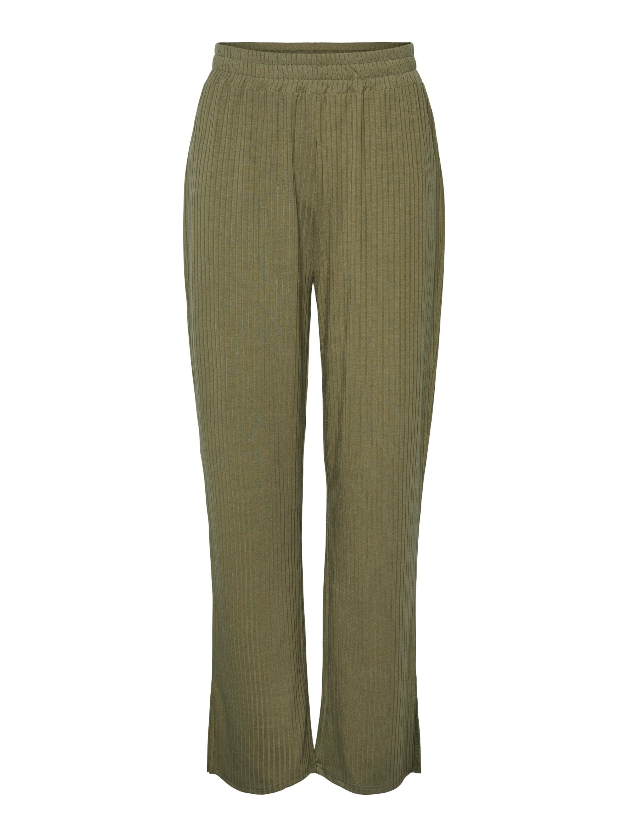 PIECES Regular Broek in Groen: voorkant