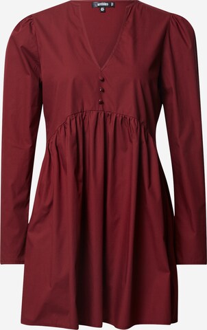 Missguided Košeľové šaty 'Poplin' - Červená: predná strana