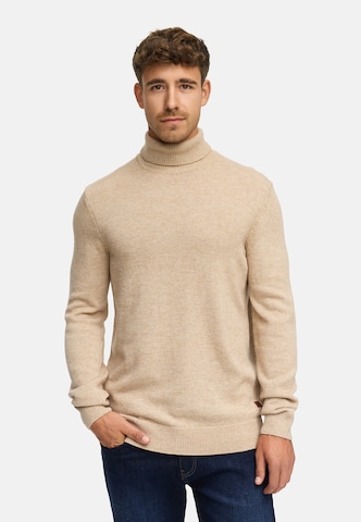 INDICODE JEANS Trui 'INMargous' in Beige: voorkant