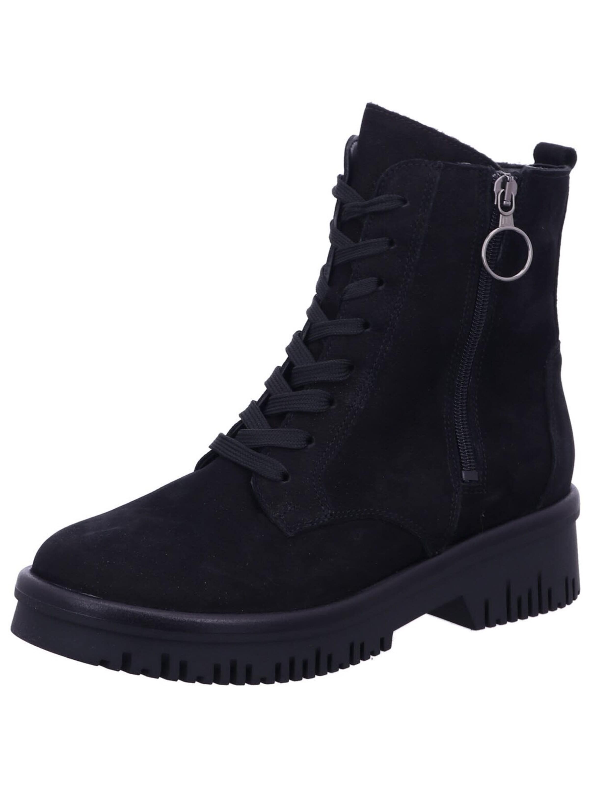 Bottes 'Stiefeletten/Boot Damen 934802 189 001 Echtleder in schwarz' WALDLÄUFER en noir : devant
