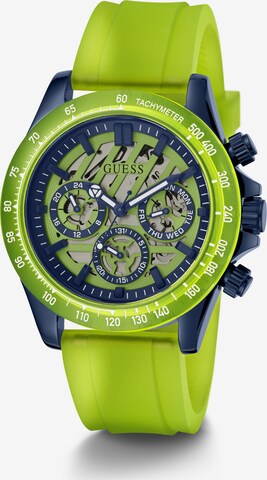 GUESS Analoog horloge ' ARENA ' in Groen: voorkant