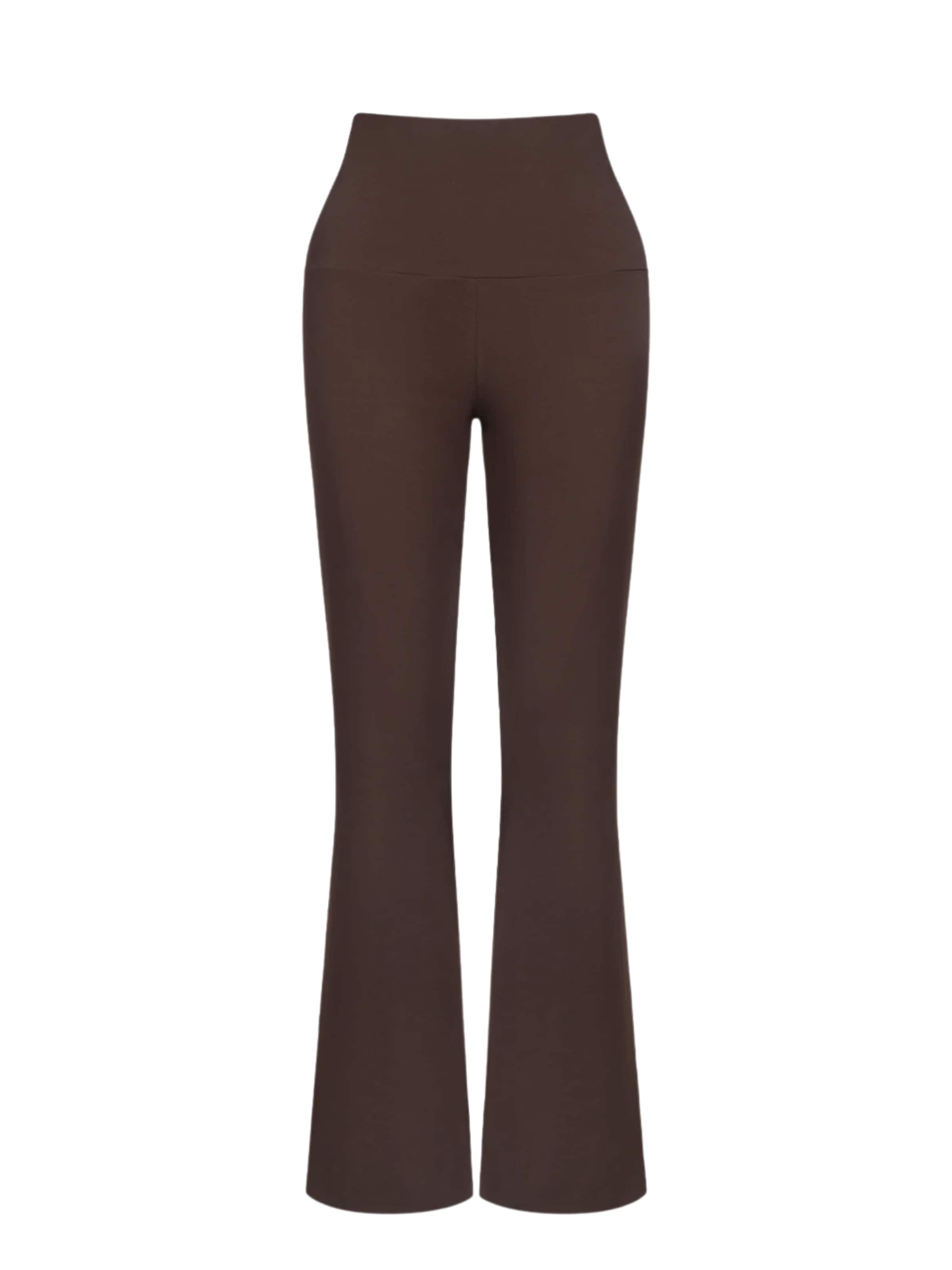 cfab (formerly creamy fabrics) Flared Leggings 'Cotton Flared Bootcut Leggings'‌‌‌ in Braun: Vorderseite