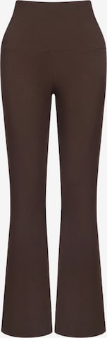 cfab (formerly creamy fabrics) Flared Leggings 'Cotton Flared Bootcut Leggings' in Braun: Vorderseite
