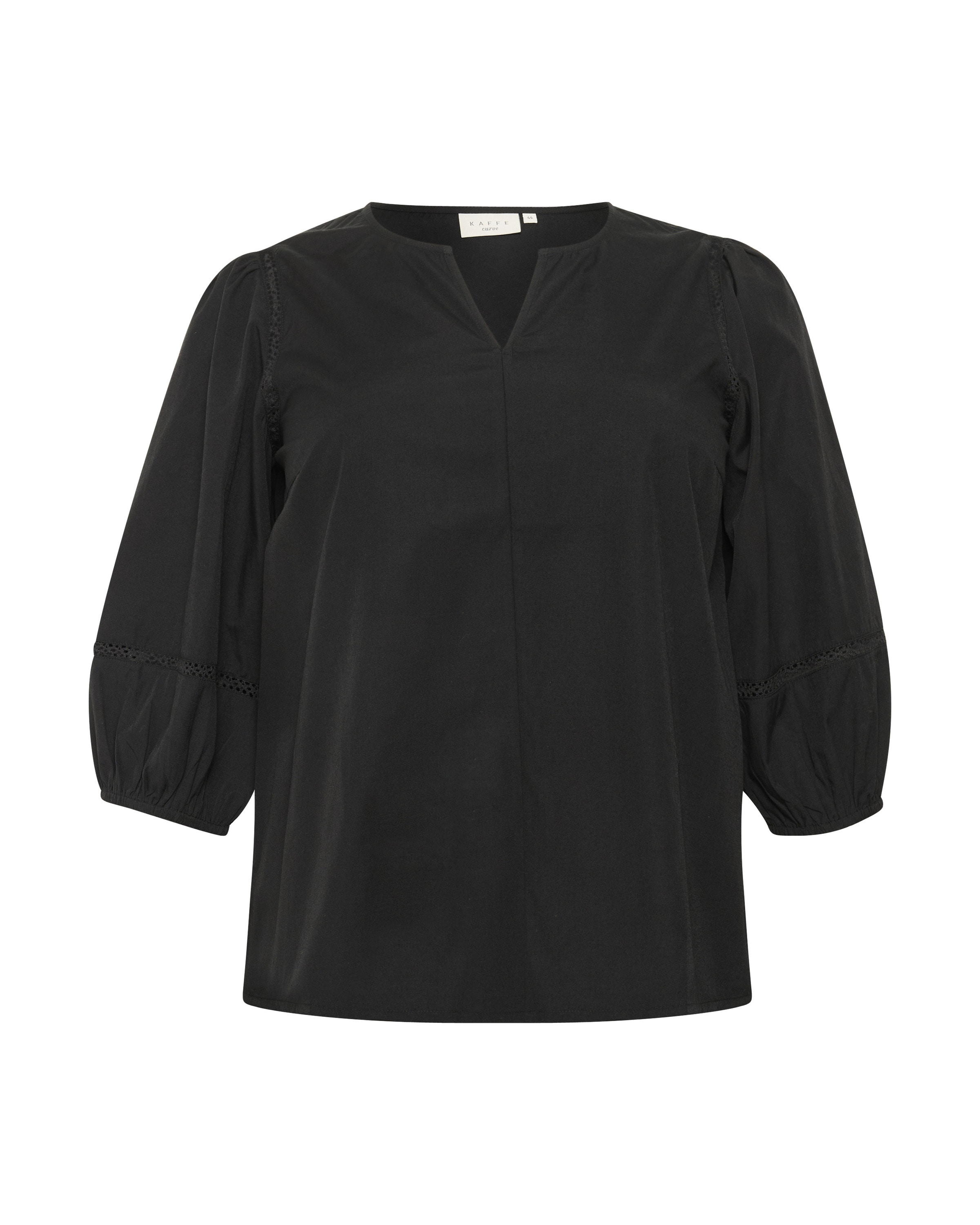 KAFFE CURVE Bluse 'Lilje' i sort: forside