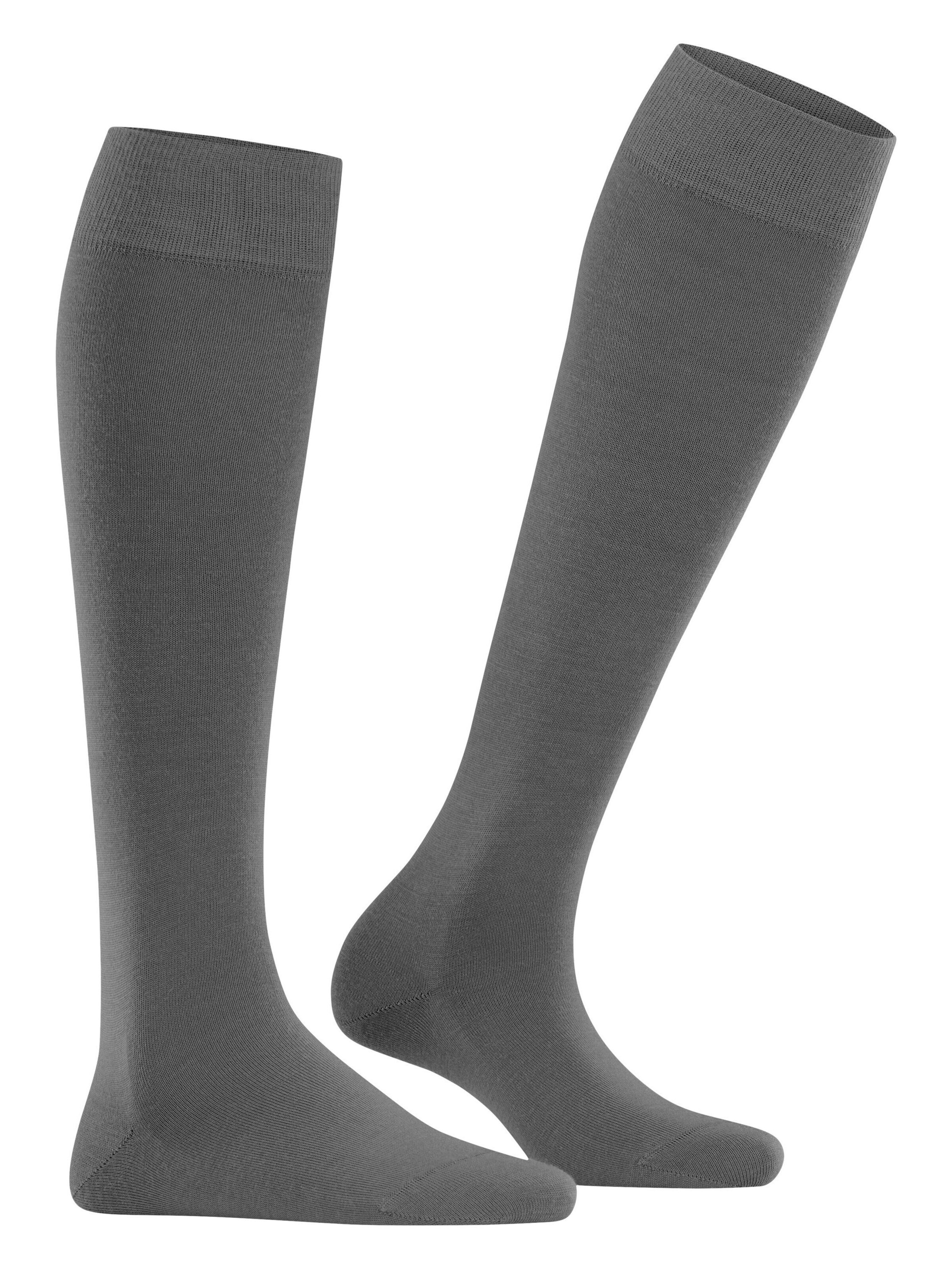 FALKE Knee High Socks 'Softmerino' in Grey: front