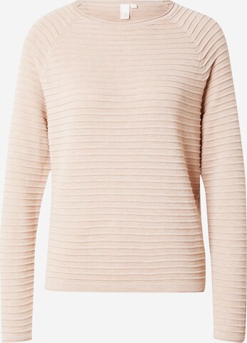 Pull-over QS en beige : devant