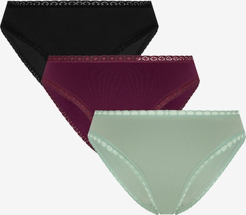 Albero Natur Panty 'Bio-Baumwoll-Slip mit Spitze – 3er Pack' in Black: front