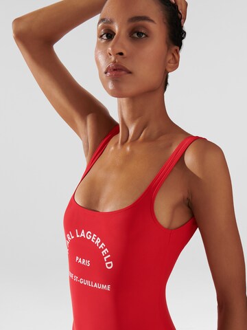 Karl Lagerfeld Bralette Swimsuit in Red