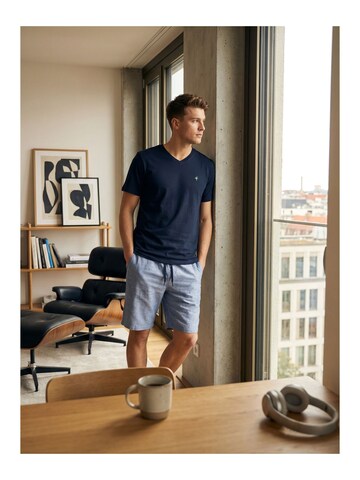 Phil & Co. Berlin Pyjama kort in Blauw: voorkant