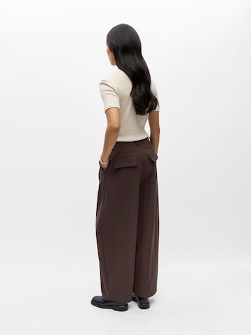 OBJECT Barrel Pleat-front trousers 'OBJTanya' in Brown