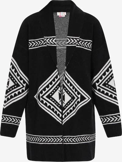 Geacă tricotată IZIA pe negru / alb, Vizualizare produs