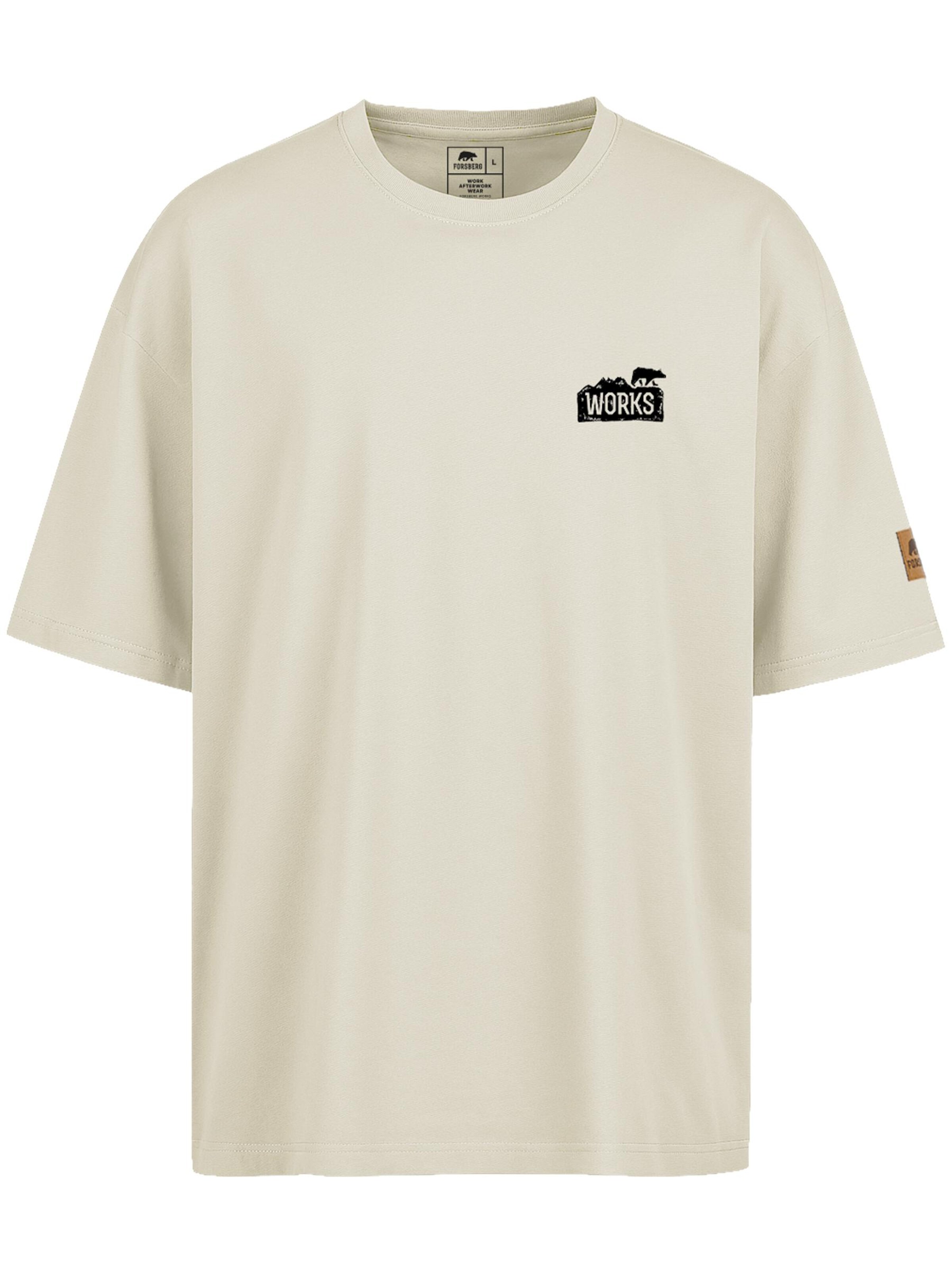 FORSBERG Shirt 'Oversized T-Shirt mit Brustlogo' in Beige: front