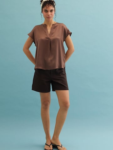 Chemisier SILK & CASHMERE en marron
