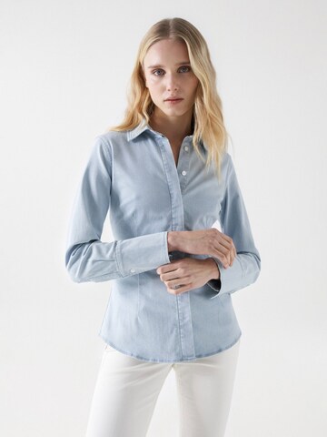 Salsa Jeans Blouse in Blauw: voorkant