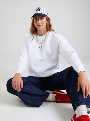 ARMANI EXCHANGE Суичър в бяло: отпред