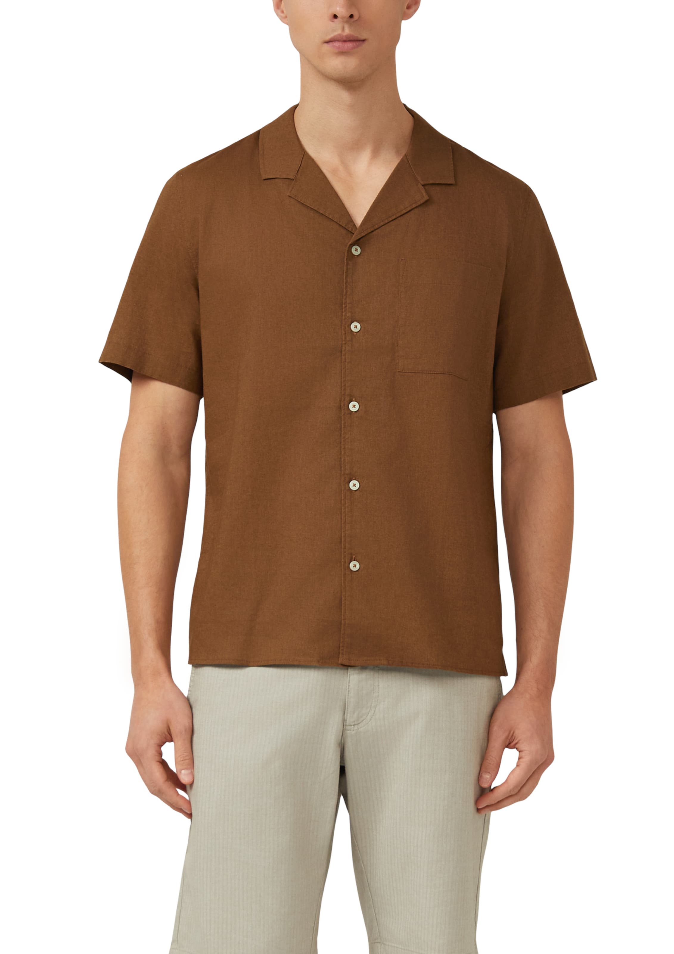 s.Oliver Pohodlné nošení Košile – hnědá