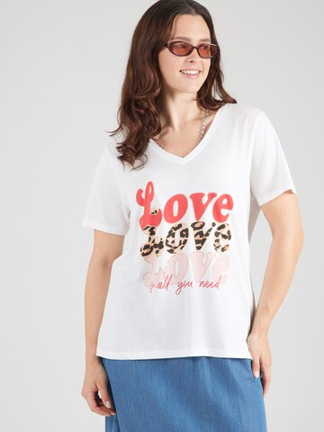 ONLY Carmakoma - Camiseta 'CARMaebell' en blanco: frente