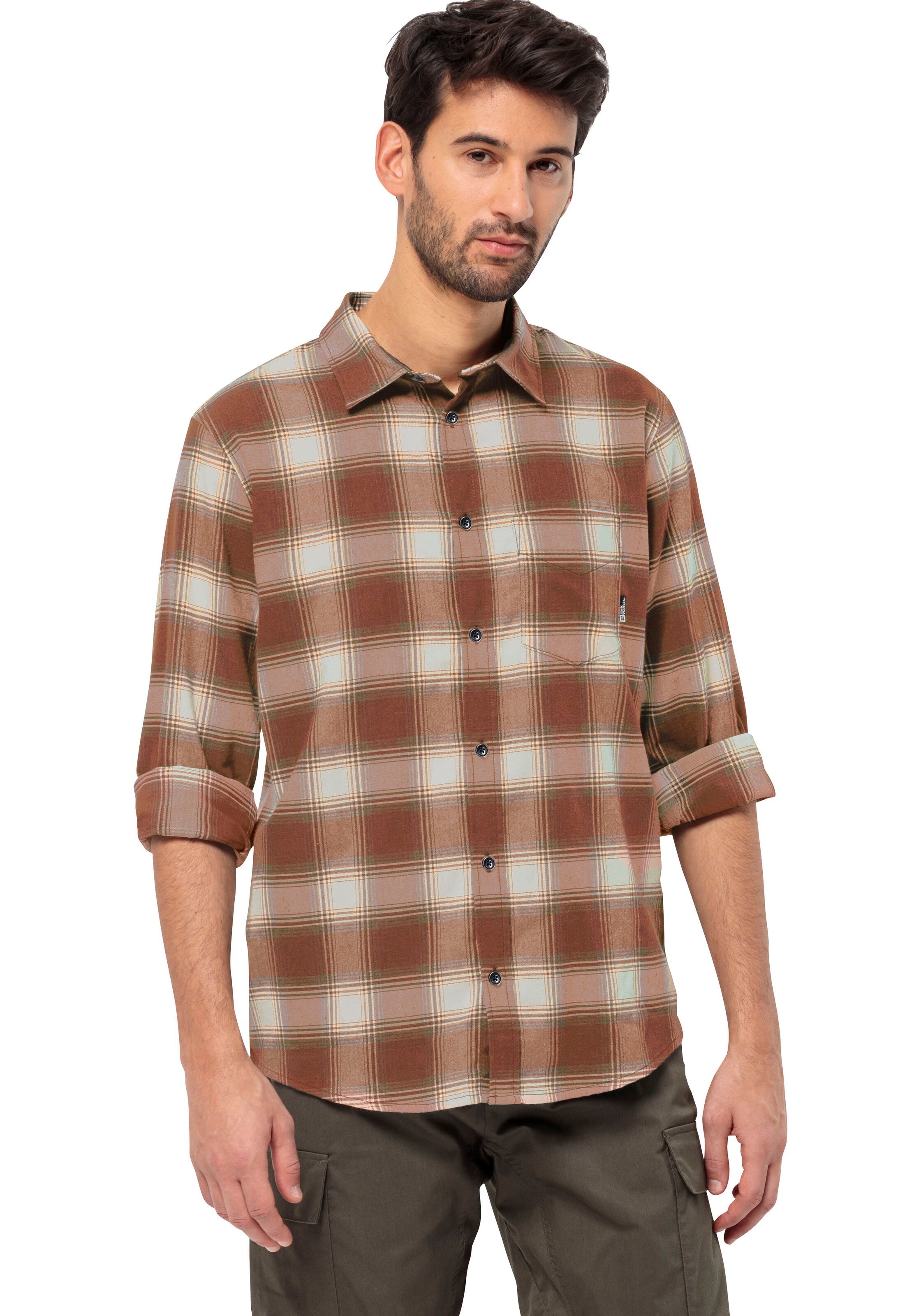 JACK WOLFSKIN Regular fit Button Up Shirt in Red: front