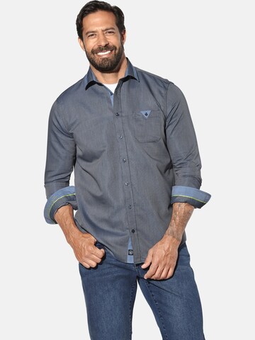 Jan Vanderstorm Comfort fit Overhemd 'Jorland' in Blauw