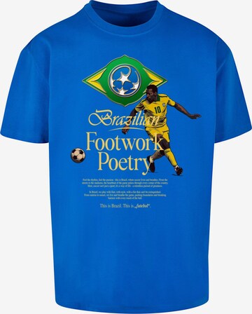 MT Upscale T-Shirt 'Footwork Poetry' in Blau: predná strana
