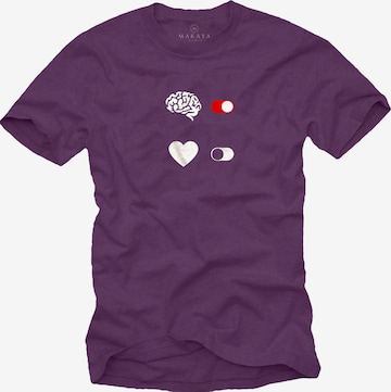 MAKAYA Shirt 'Brain On' in Purple: front