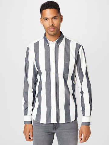 forét Regular fit Overhemd 'PETAL' in Grijs: voorkant